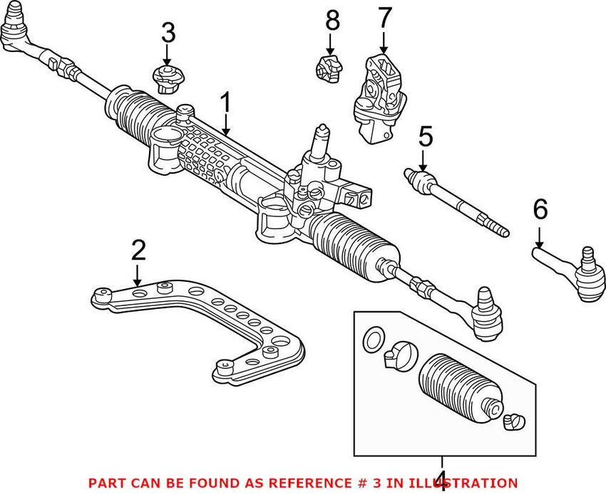 Mercedes Steering Rack Mount Bushing 2104631066